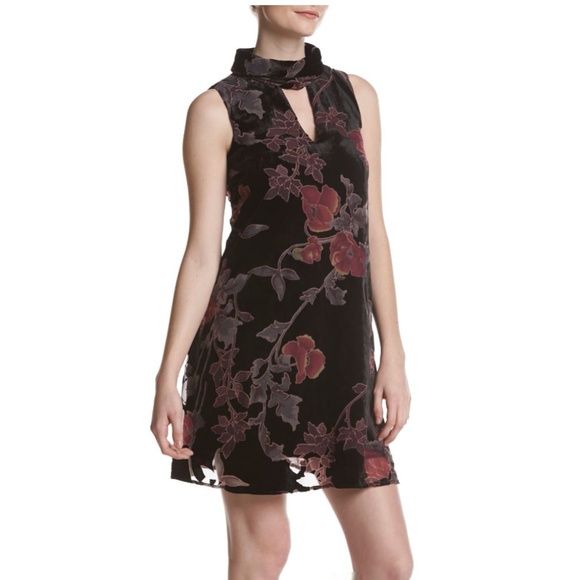 Ivanka Trump Dresses & Skirts - IVANKA TRUMP FLORAL VELVET BURNOUT SHIFT DRESS 6